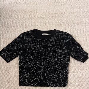 Alice + Olivia Black Top with Rhinestones